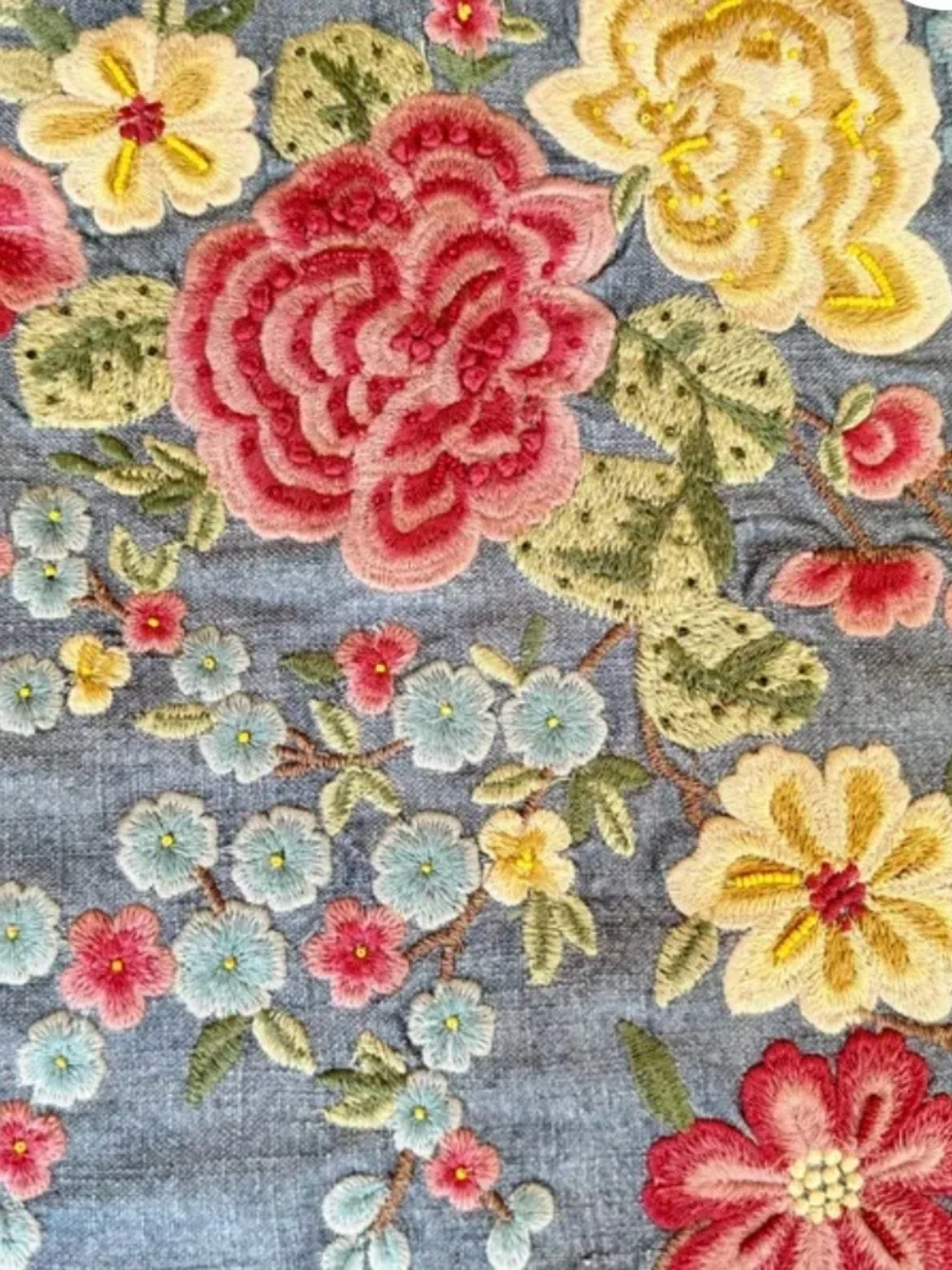 Pottery Barn Blue Floral Embroidered Accent Pillow covers